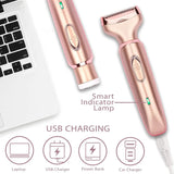 Professional 2 in 1 Women Epilator Electric Razor Hair Removal Painless Face Shaver Bikini Pubic Hair Trimmer Home Use Machine