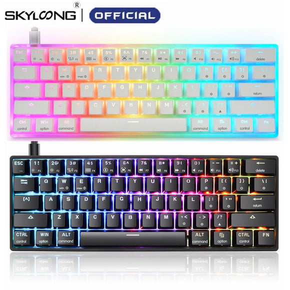 SKYLOONG GK61 Mechanical Keyboard 60% SK61 Optical Hot Swappable RGB Mini Bluetooth Wireless Keyboards for Gamers Gaming Desktop