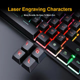 Gaming keyboard Gamer keyboard with backlight USB 104 Rubber keycaps RGB Wired Ergonomic Russian keyboard For PC laptop